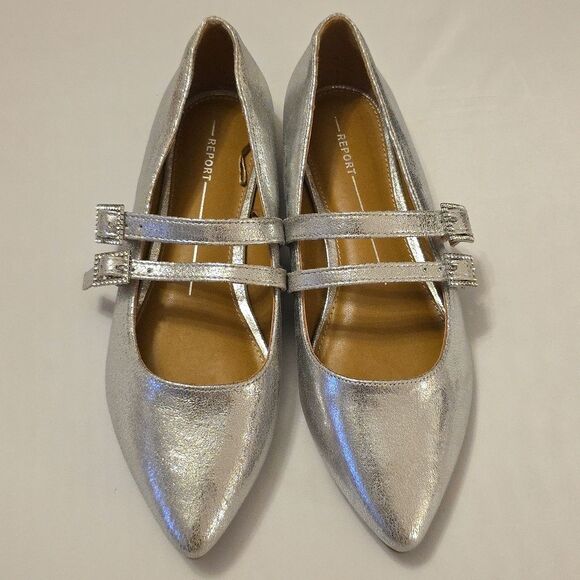 BRAND NEW REPORT DOUBLE STRAP POINTED TOE WOMEN'S FLAT - Picture 2 of 15